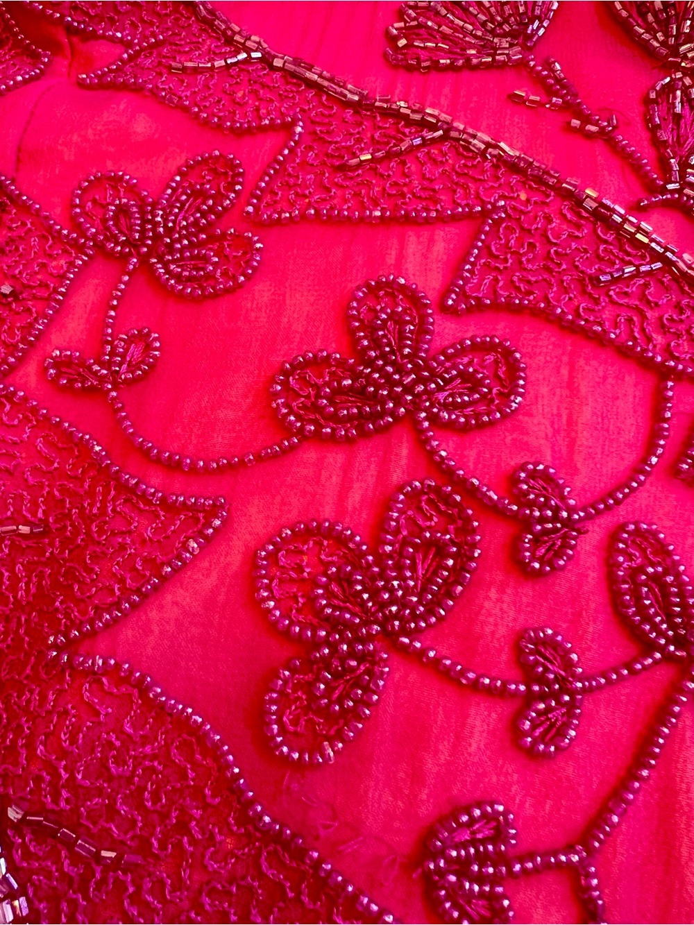 Cache Beaded Deep V Fuscia Formal Dress - Picture 5 of 5